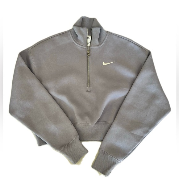 Women's SZ Extra Small Nike Fleece Oversized 1/2 Zip Sweatshirt DQ5767-519 NWOT - Picture 1 of 4
